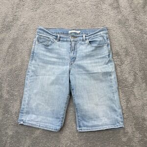 Levis Shorts Womens 29 Blue Bermuda Denim Classic Mid Rise Cotton Light Wash